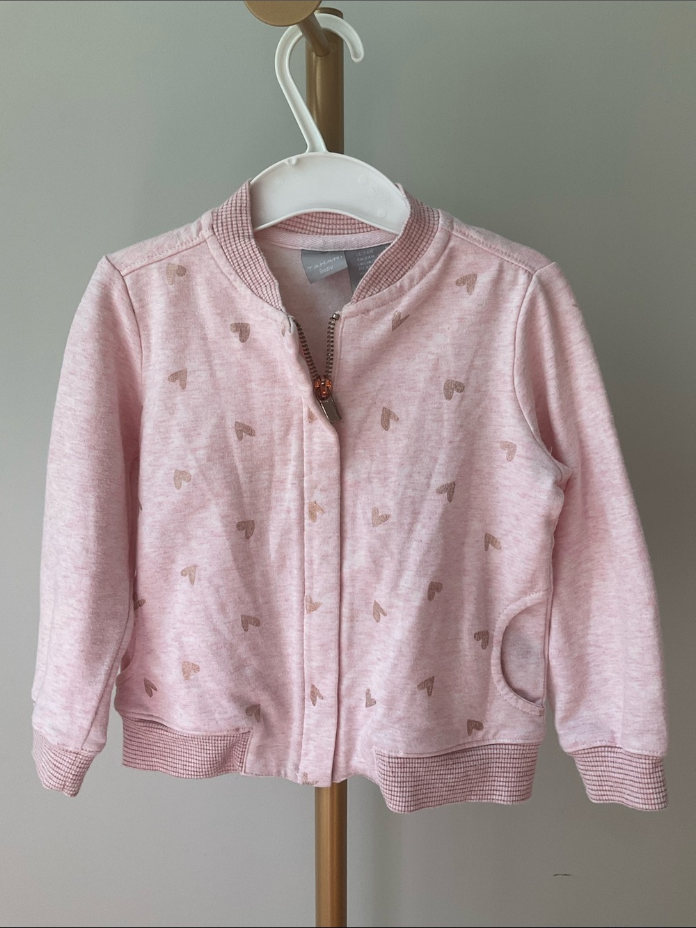 Tahari Baby Girls' Pink Heart Jacket - Kids Sweatshirt 24M